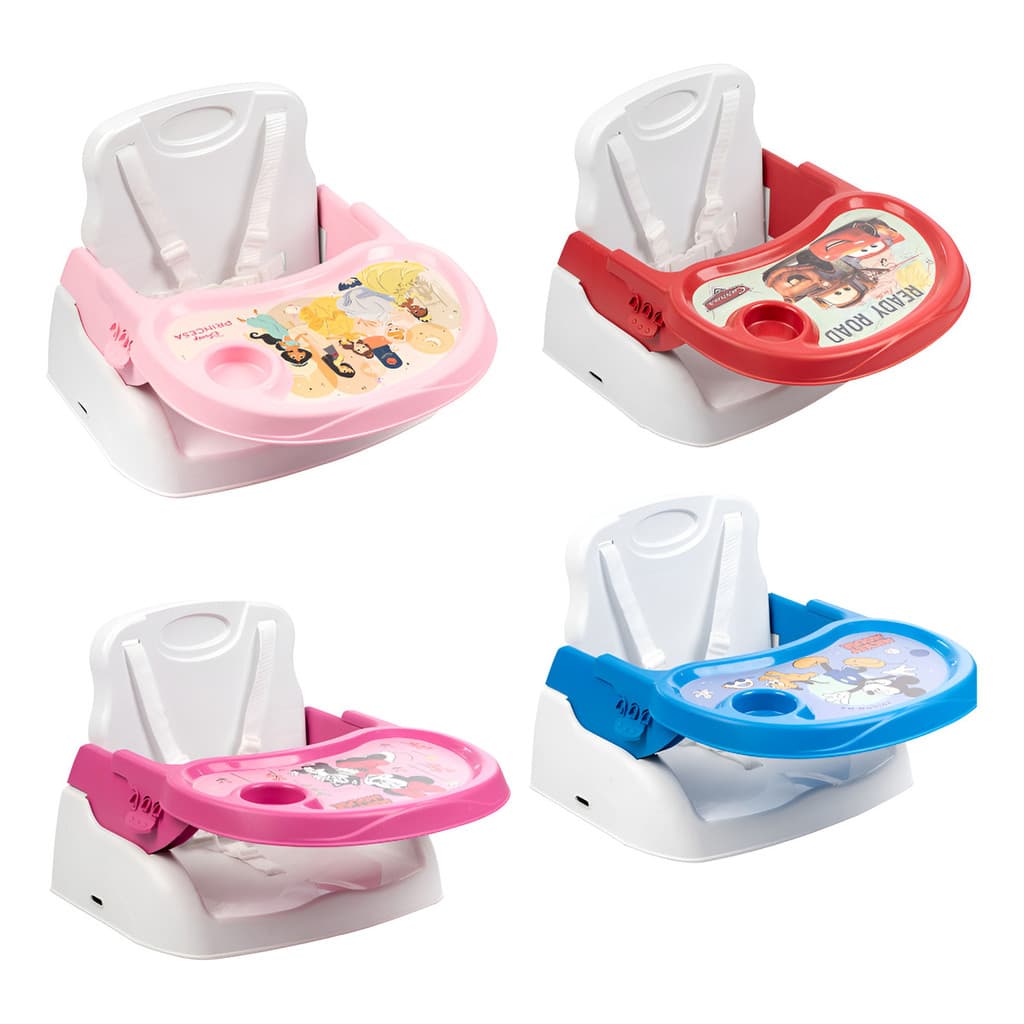 Cadeira Alimentação Booster Portátil | Personagens Disney | Até 15kg | Bandeja Ajustável 5 Pontos
