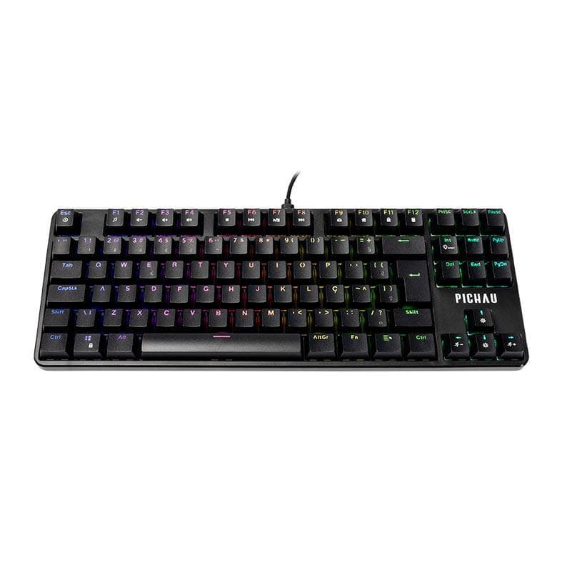 Teclado Mecanico Pichau Aurum V80, RGB, PTB, Switch Huano Vermelho, Preto, PG-ARMT-RGB01