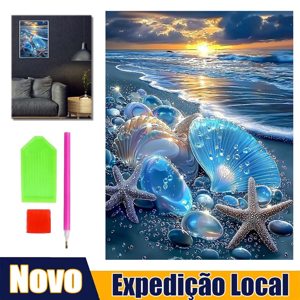 30*40 cm azul shell pintura diamante set 5D diamante arte cheia de diamantes decoração tridimensional