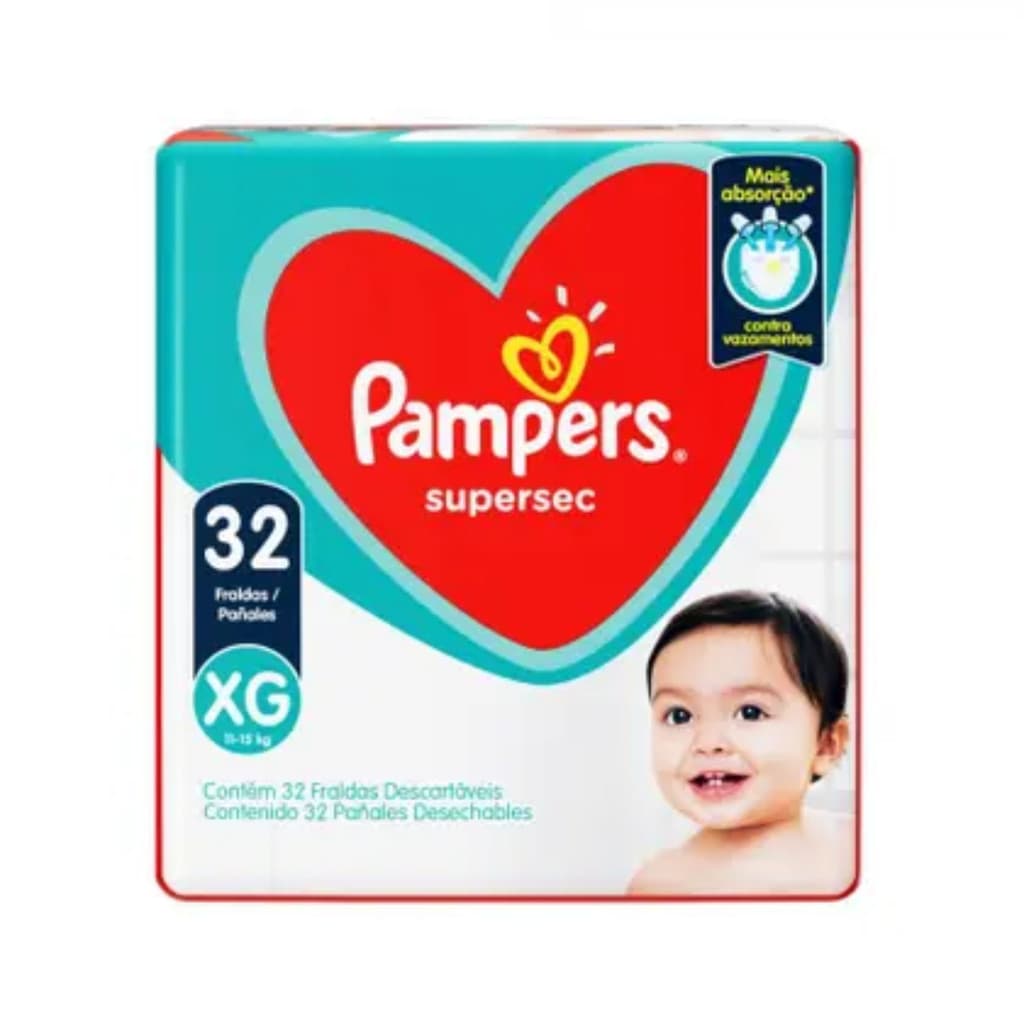 Fralda Pampers Supersec XG com 32 Unidades