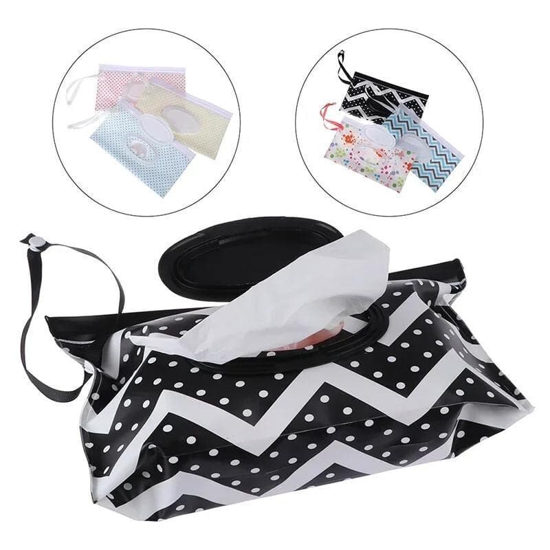 Estojo para lenços umedecidos para bebé, com tampa dobrável, caixa para lenços, design adorável, fecho de pressão, recip