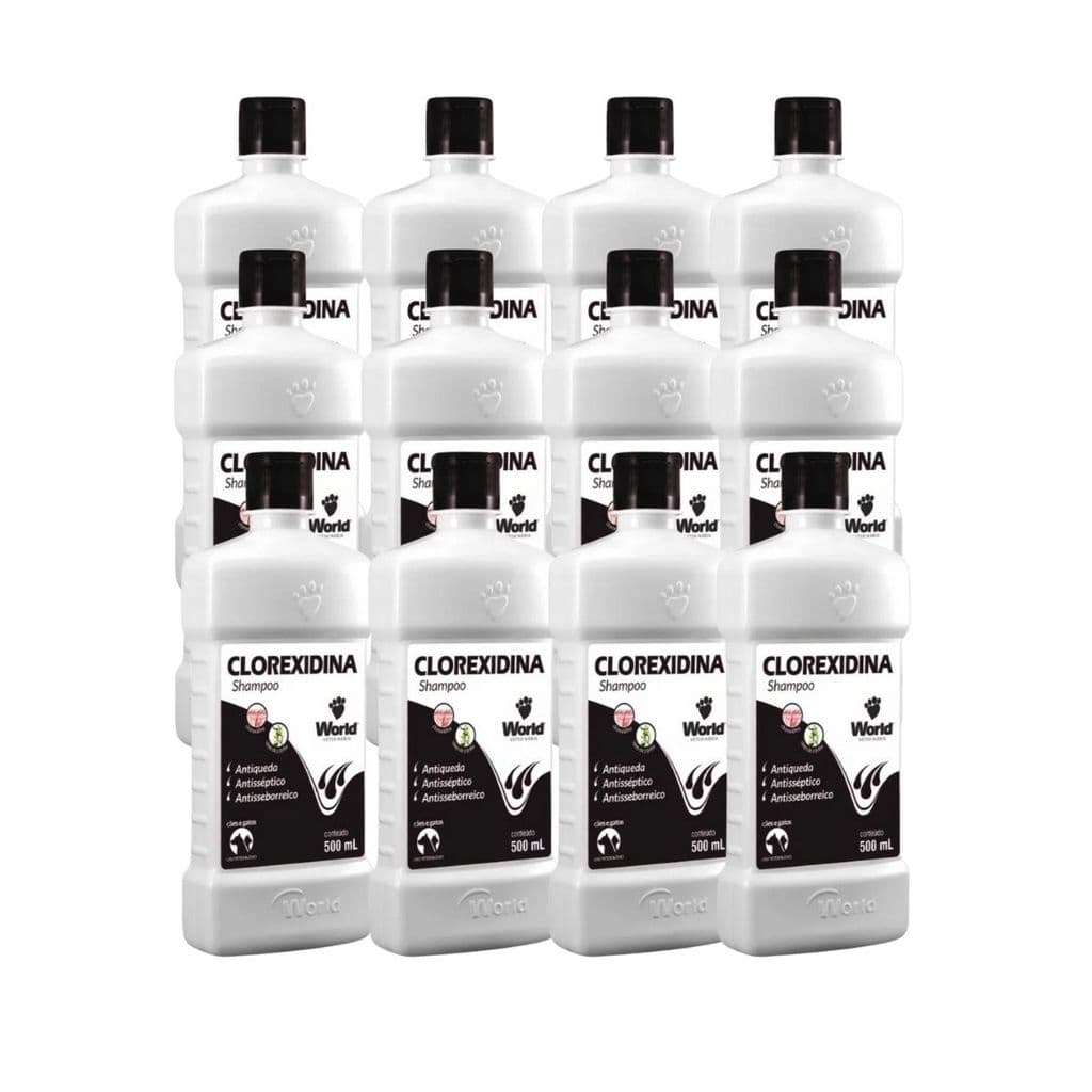 Xampu Para Dermatite Canina Shampoo Clorexidina 12 Unidades Antiqueda Antiseborreico Alivio Coceira