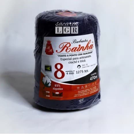 Barbante Para Crochê Tricô Rainha 8 Fios 470m Azul Marinho
