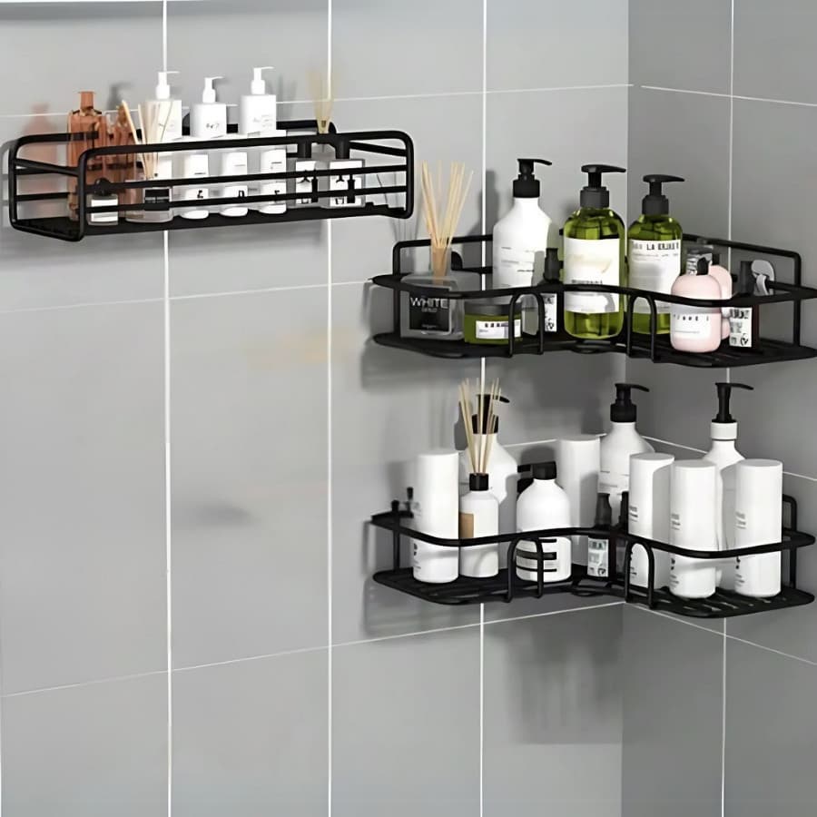 1/2/3 Prateleira Suporte De Banheiro Para Parede Cozinha Com Alto Adesivos Porta Shampoo Rack Casa