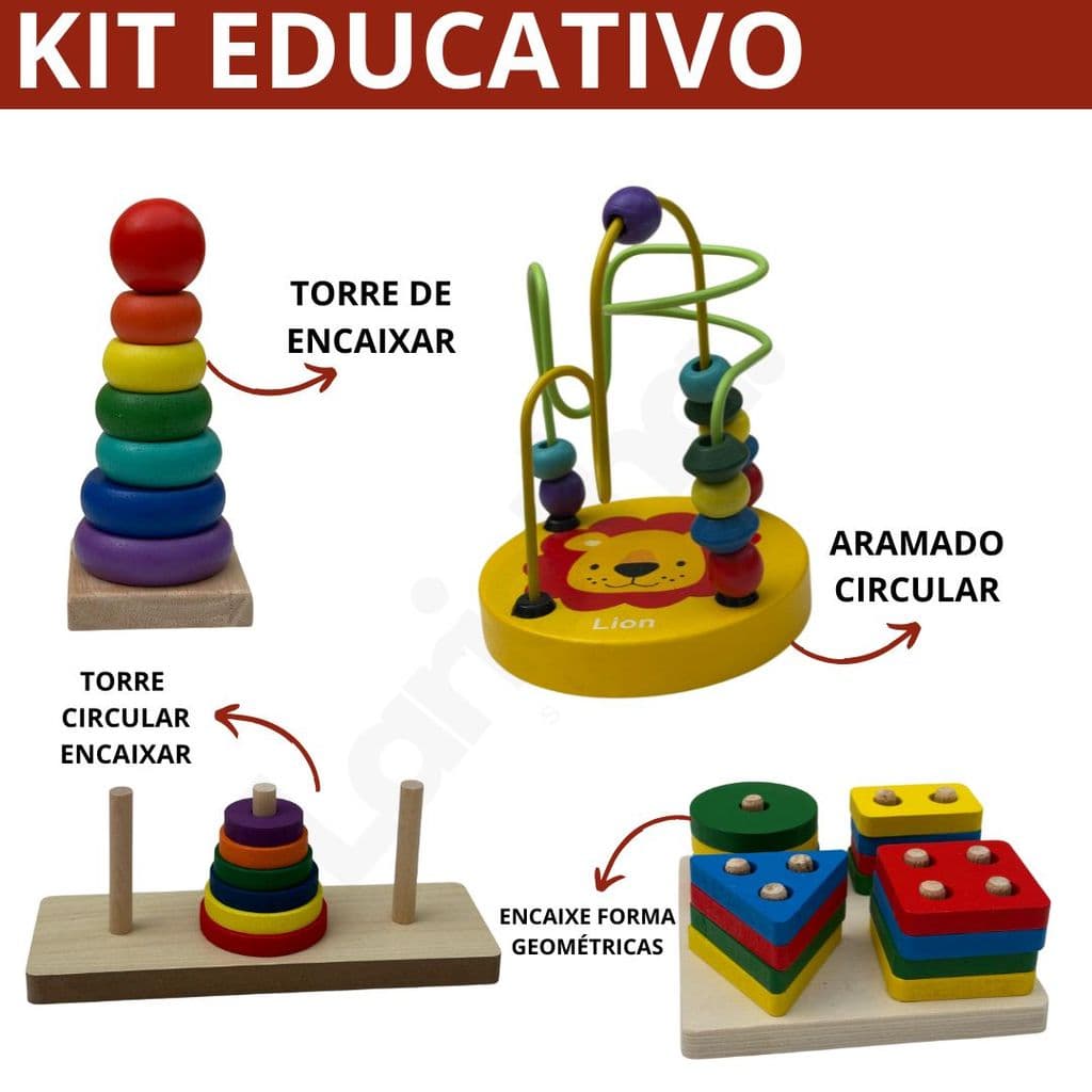 Encaixe Divertido Brinquedo Educativo Montessori Didático Pedagogia Brinquedo Infantil Torre Aramado Colorido
