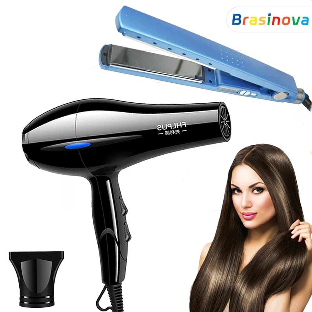 Kit Chapéu + Secador de Cabelo Bivolt 110/220V-Nano Titânio e 3200W Profissional