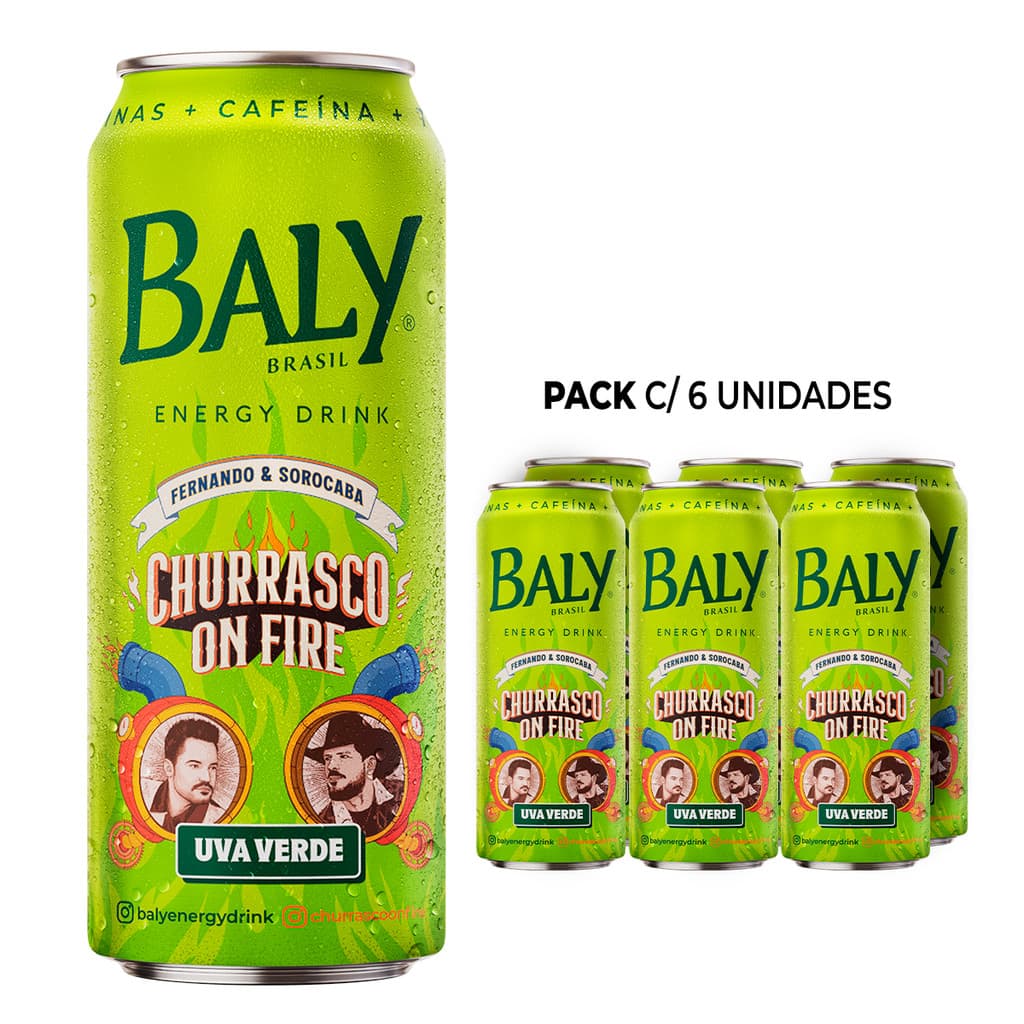 Energético Baly Uva Verde Churrasco On Fire 473ml 