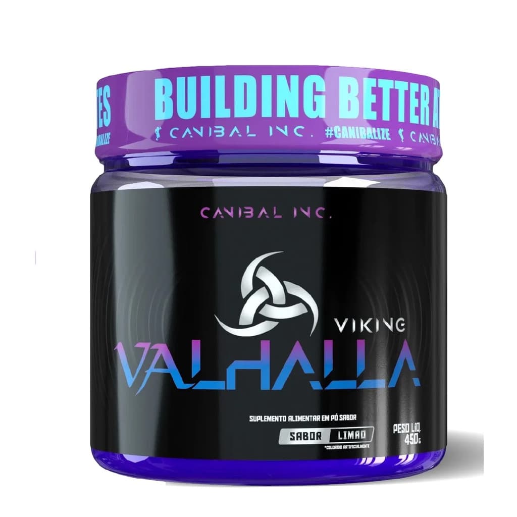Pré Treino Viking Valhalla Sabor Limão Pote 450G Canibal
