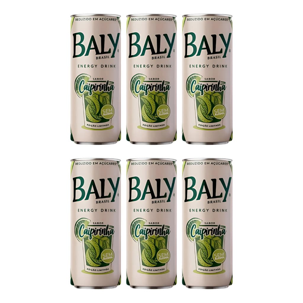 Kit C/6 Energético Baly Sem Alcool Caipirinha 250ml