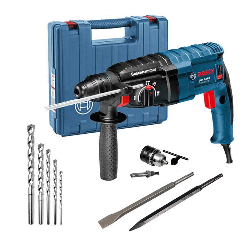 Bosch Martelete Perfurador GBH 2-24D 820W SDS Plus com Maleta e Kit Completo
