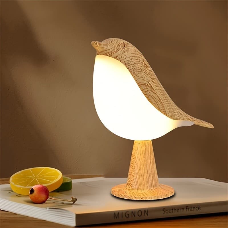 Abajur Pássaro Decorativo LED Touch sem Fio | Luminária de Mesa Dimerizável USB | Estilo Moderno