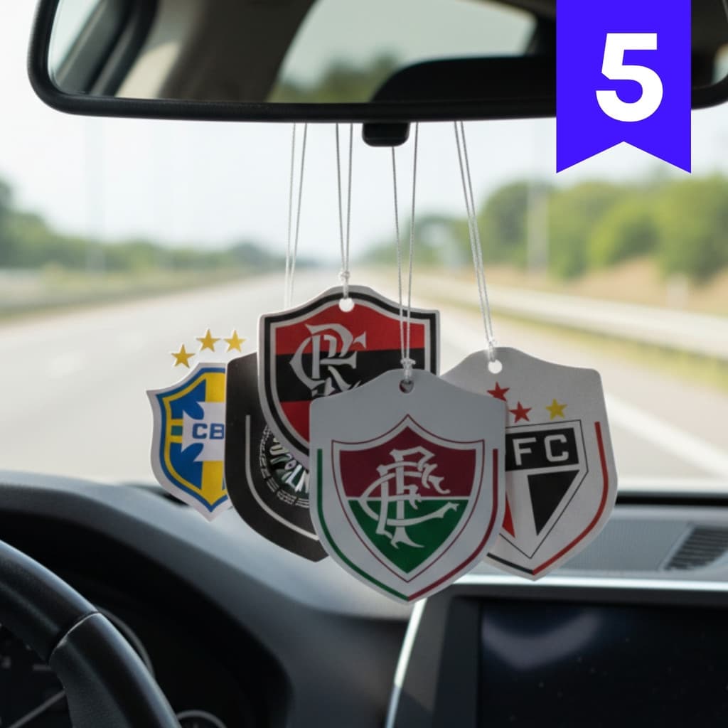 Kit 5x Cheirinho de Carro Time Brasileiros Aromatizante Automotivo Original