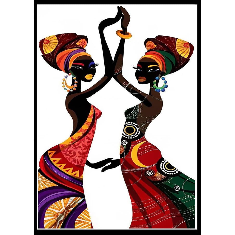 Um Conjunto De Kit De Pintura De Diamante Com Padrão De Mulheres Africanas , 5D DIY , Em Tela De Mosaico , Artesanato Pa