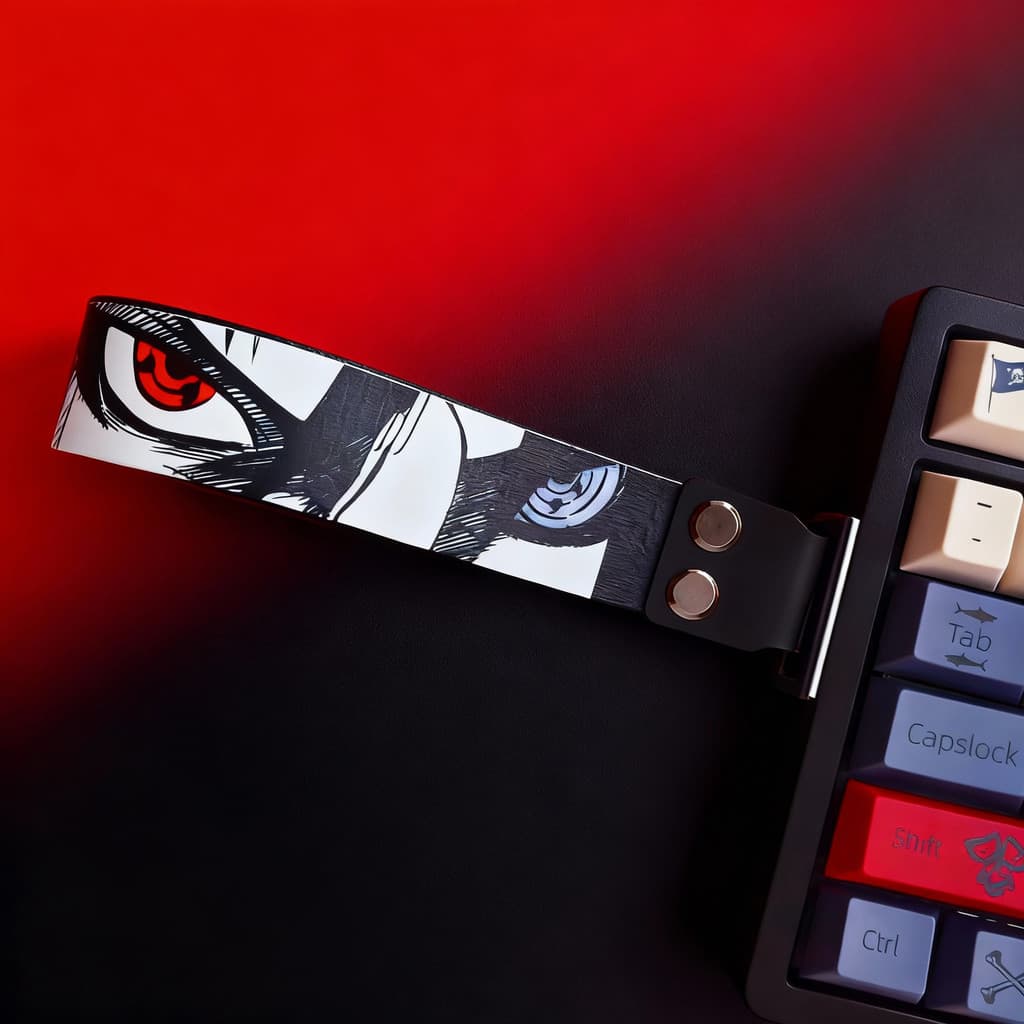 Alça De Fita De Anime Para Teclado Mecânico Wooting 60HE ATK68 Nylon PU Strap Com E Parafusos 3M