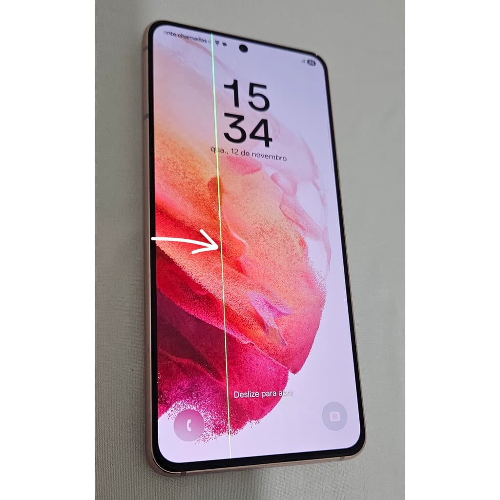Samsung Galaxy S21 5G 128GB Rosa (USADO COM LINHA VERTICAL)