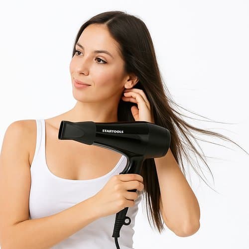 Secador Cabelo Profissional Startools Portatil Viagens Férias Cabelo Liso 1800 W leve Design Moderno Preto 127 V 60 HZ