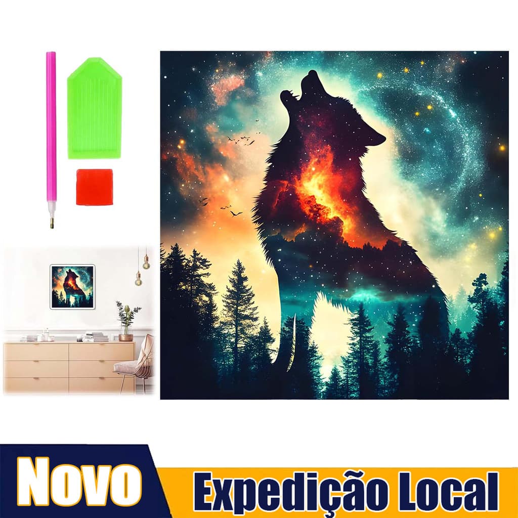 30*30cm Lobo sombra pintura diamante 5D diamante arte cheia diamante tridimensional decoração