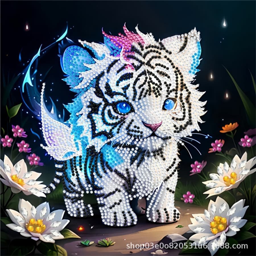 2020 Pintura de Diamante 5D Nova Bordado de Diamante Diamante Irregular Sala de Estar Animal Tigre Pintura de Diamante