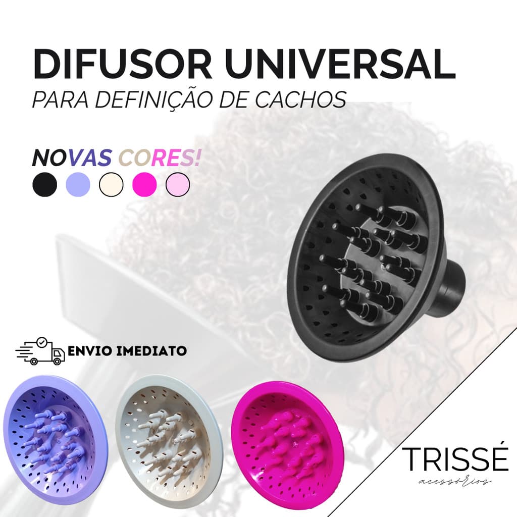 Difusor De Cachos Universal Para Secador Taiff Gama Philco Anti Frizz Profissional Trissé Color