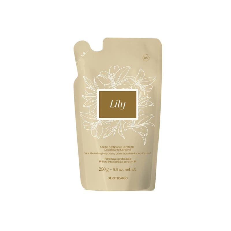 Refil Creme Acetinado Desodorante Hidratante Corporal Lily