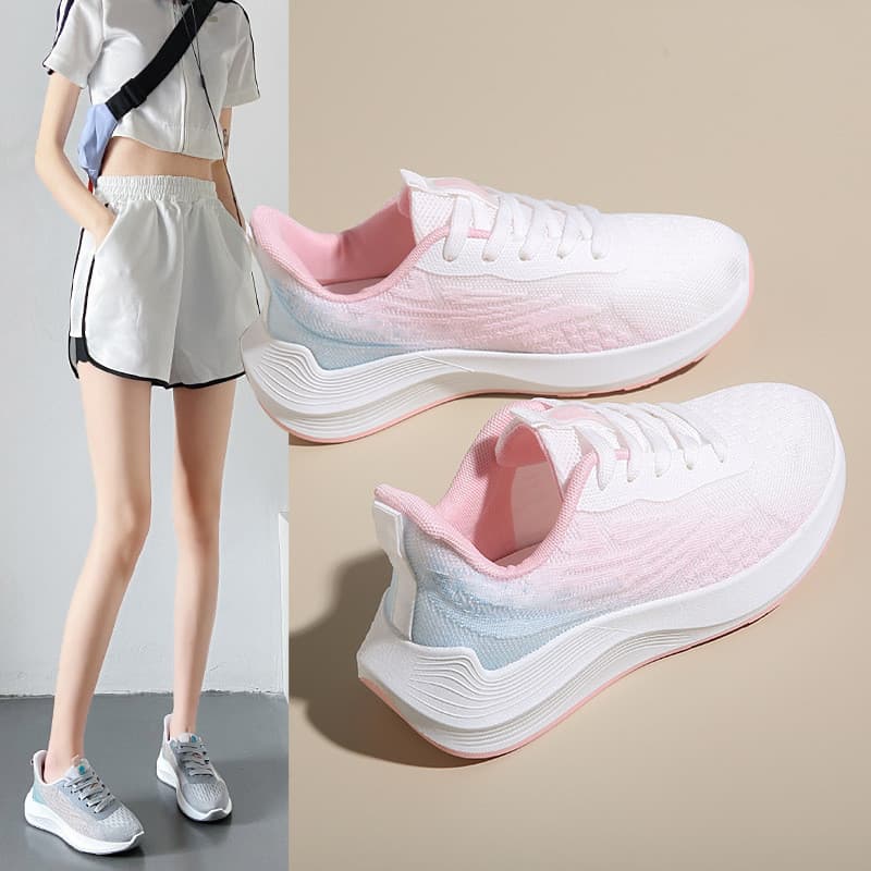 Calçados esportivos de novo estilo, projetados para mulheres, foco em experiência confortável. usando sola macia leve e 