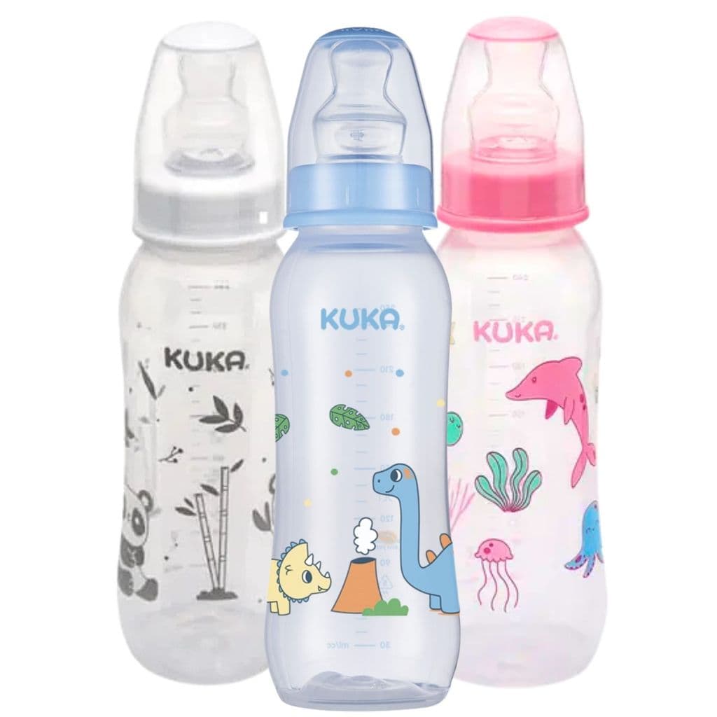 Mamadeira Bebê Natural Color 250ml Kuka Bico TAM. 2