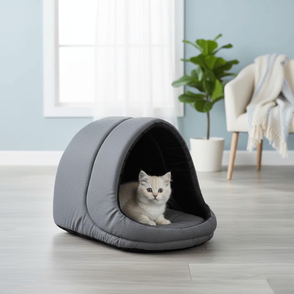 Caminha Iglu Pet Suede Premium – Toca Casinha com Fundo Impermeável e Costura Reforçada
