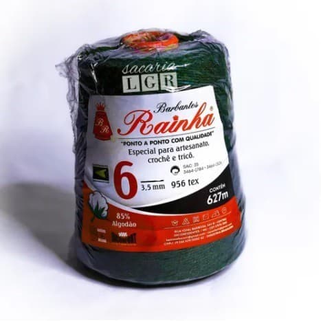 Barbante Para Crochê Tricô Rainha 6 Fios 627m Verde Militar