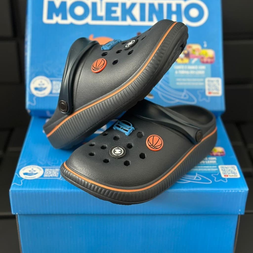 Sandália Infantil Menino Calçados Molekinho CROCKS Clog Babuche EVA Tira PVC Papete Leve Confortável Original