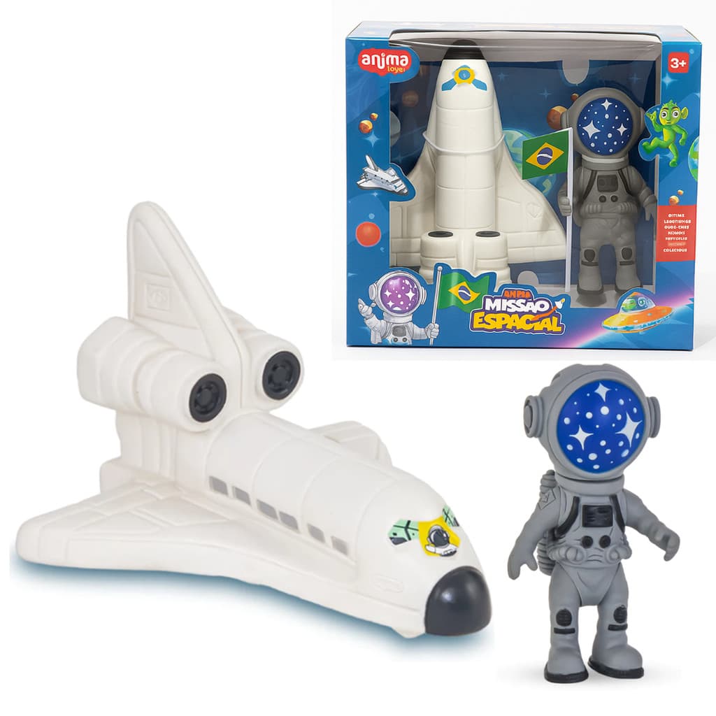 Brinquedo Nave Espacial com Astronauta Missão Espacial Infantil Brinquedo Educativo