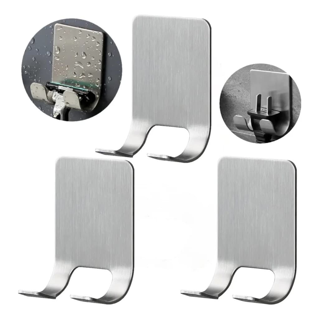 Ganchos 1/2/3/4/5 Multiuso de Parede Cozinha Banheiro/SUPORTE PARA LÂMINA DE BARBEAR AÇO INOX 4,5 x 6cm