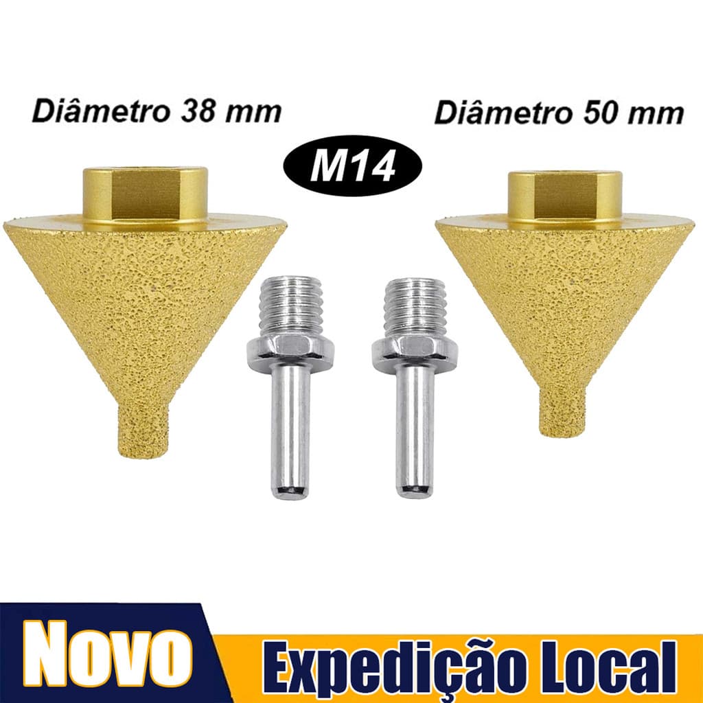 Broca diamantada M14 para esmerilhadeira, chanfro e alargamento, Broca de alargamento de furo diamantado