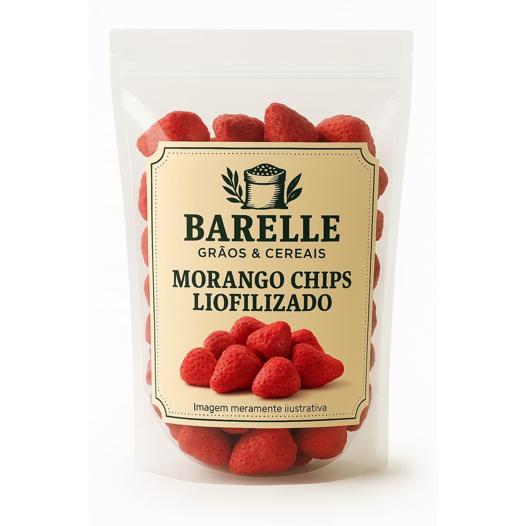 Morango Liofilizado Chips Snack Saudável Premium Barelle