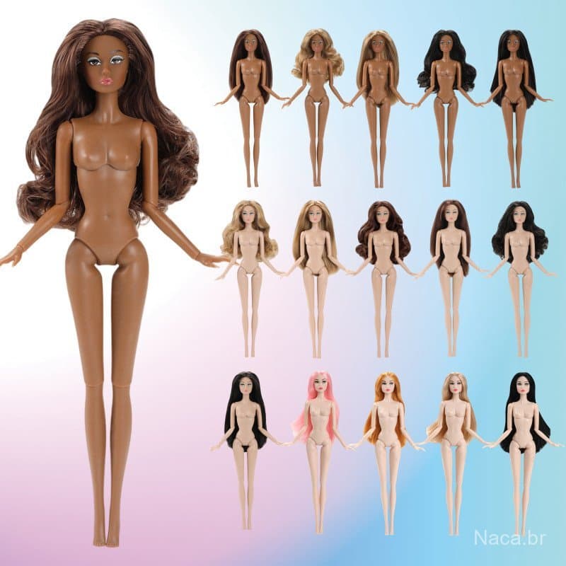 Corpo de boneca articulado 32cm nu para customização e coleção, alta qualidade e mobilidade perfeita para artesanato