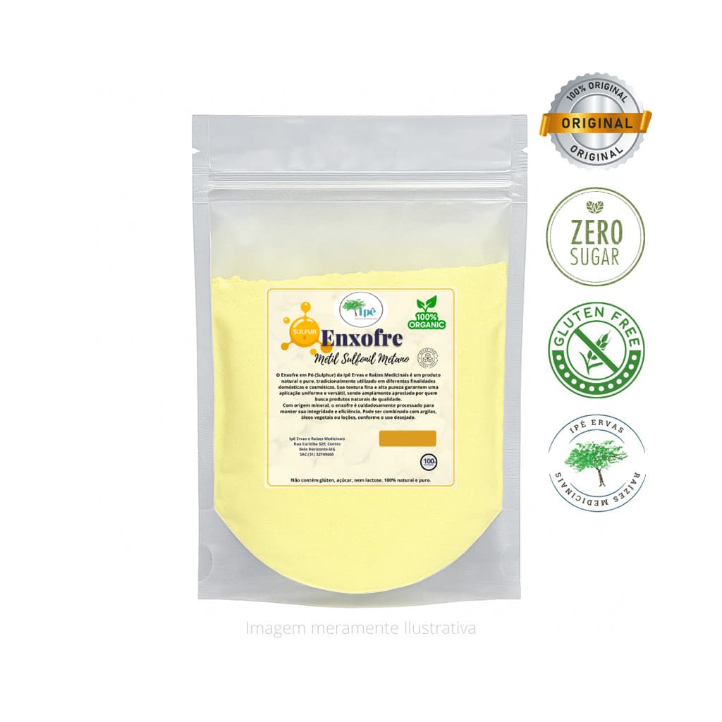 Enxofre Orgânico MSM (Sulphur) em Pó 100g – Ipê Ervas