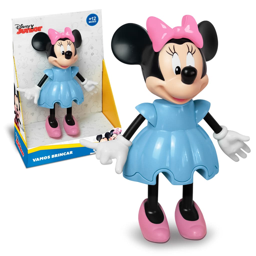 Boneca Minnie Mouse Vamos Brincar Brinquedo Colecionável Articulado 1292 - Elka