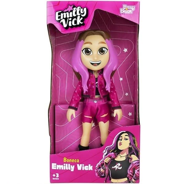 Boneca EMILLY VICK Youtuber Infantil Vinil Articulada 25CM