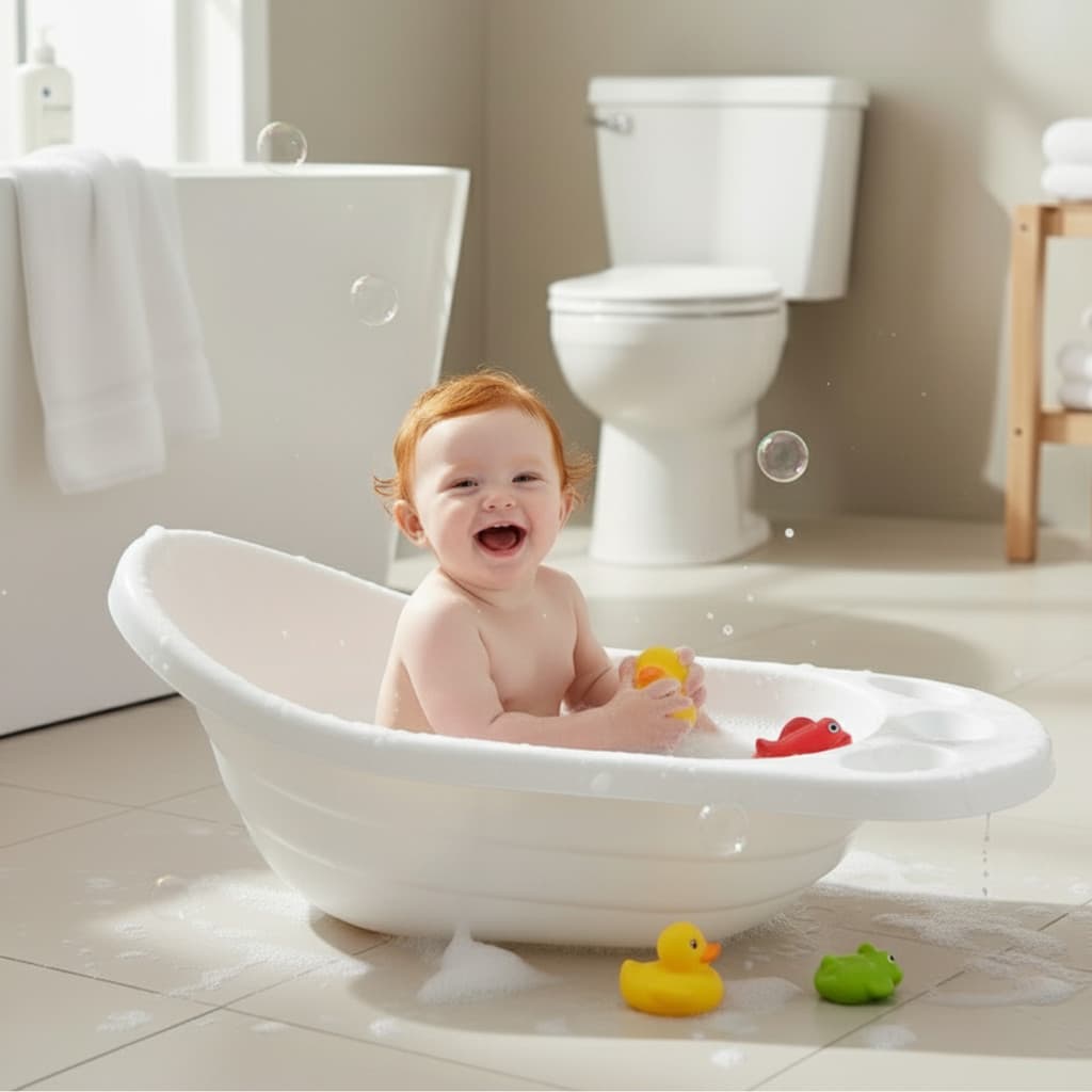 Banheira Branca Infantil Baby Linha Bebe Mamãe Monte Líbano
