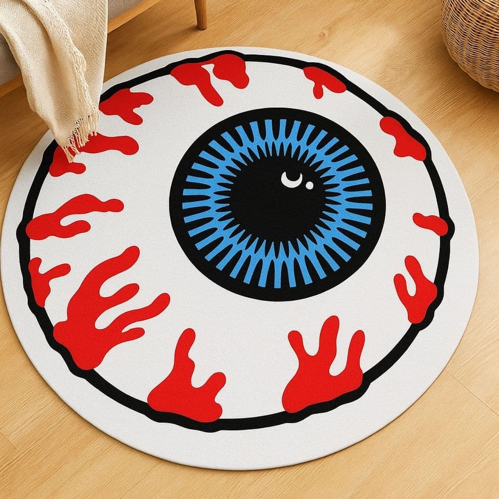 Tapete Redondo Decorativo 88cm Antiderrapante para Sala e Quarto 2140