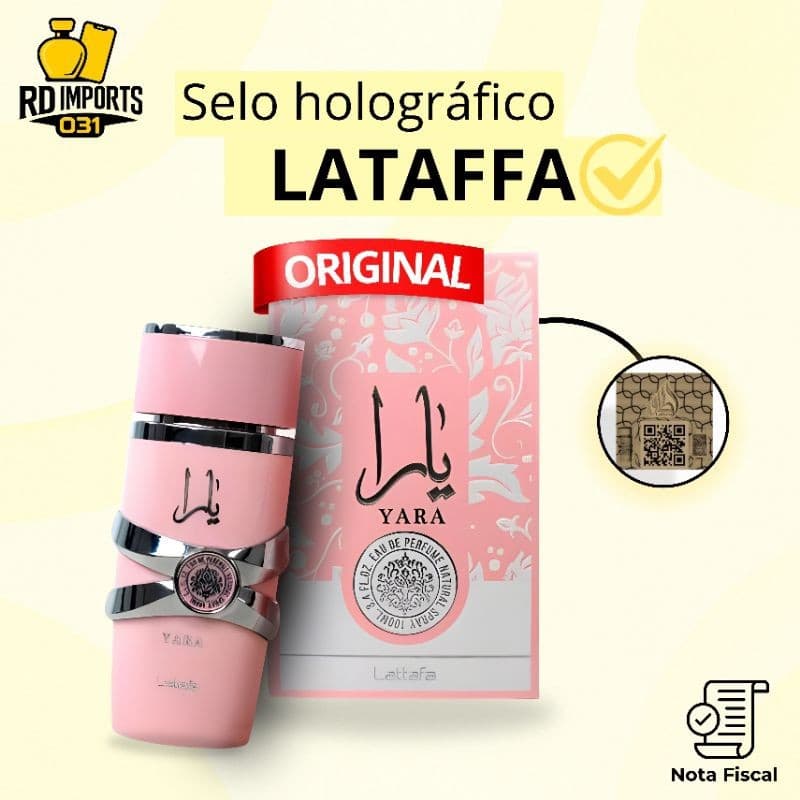 Perfume Árabe Yara Rosa Lattafa Edp 100ml Feminino - Original Importado Com Selo Holográfico