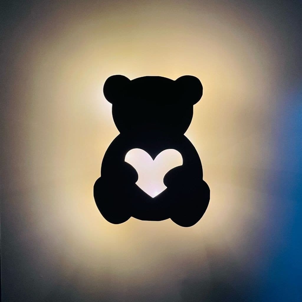 Luminária Abajur LED Urso Sem Fio Luminária Coração Luminoso para Quarto