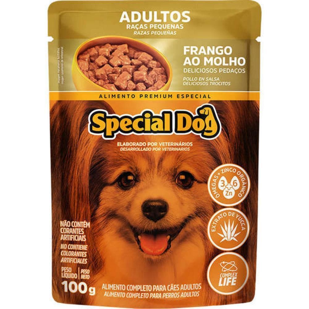 Ração Úmida Ultralife para Cães Adultos de Porte Pequeno Sabor Frango ao Molho 100g Special Dog