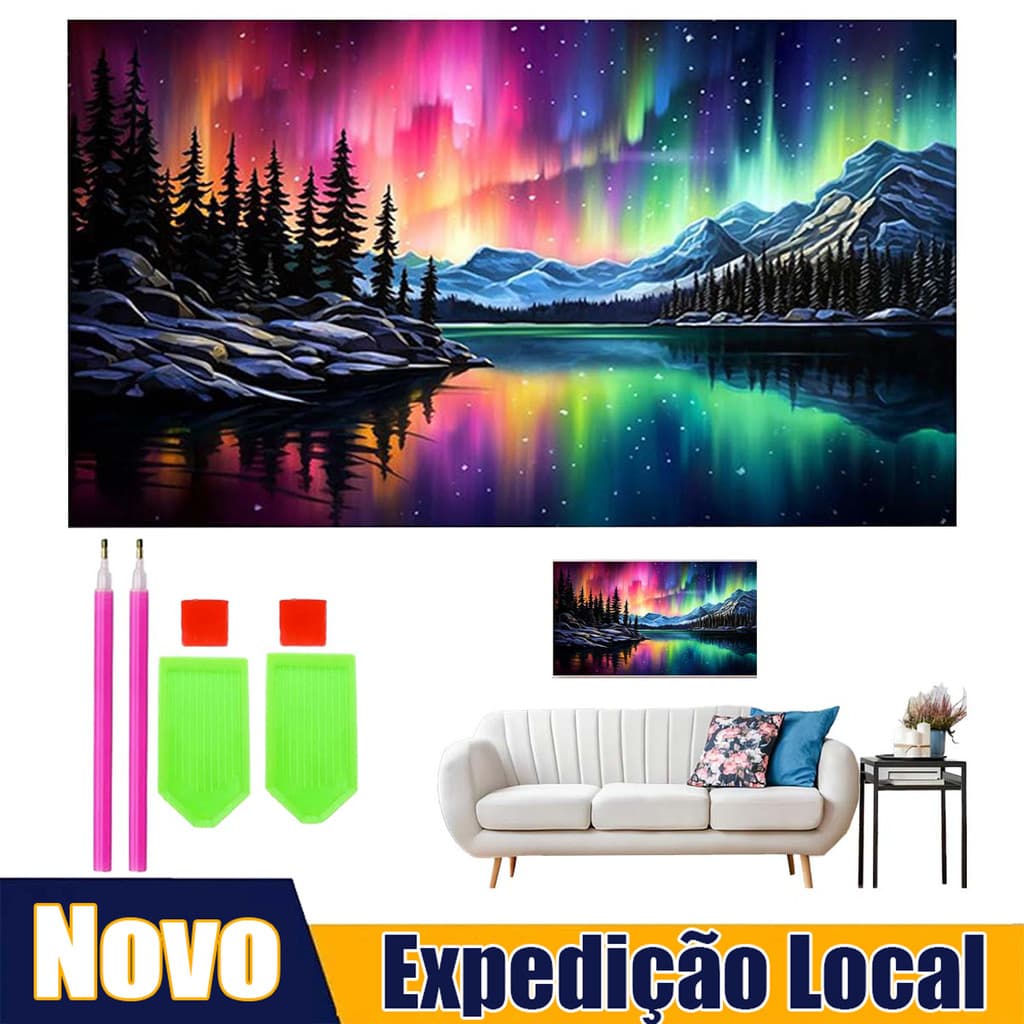 70*40 cm Aurora floresta pintura diamante 5D diamante arte cheia de diamantes decoração tridimensional