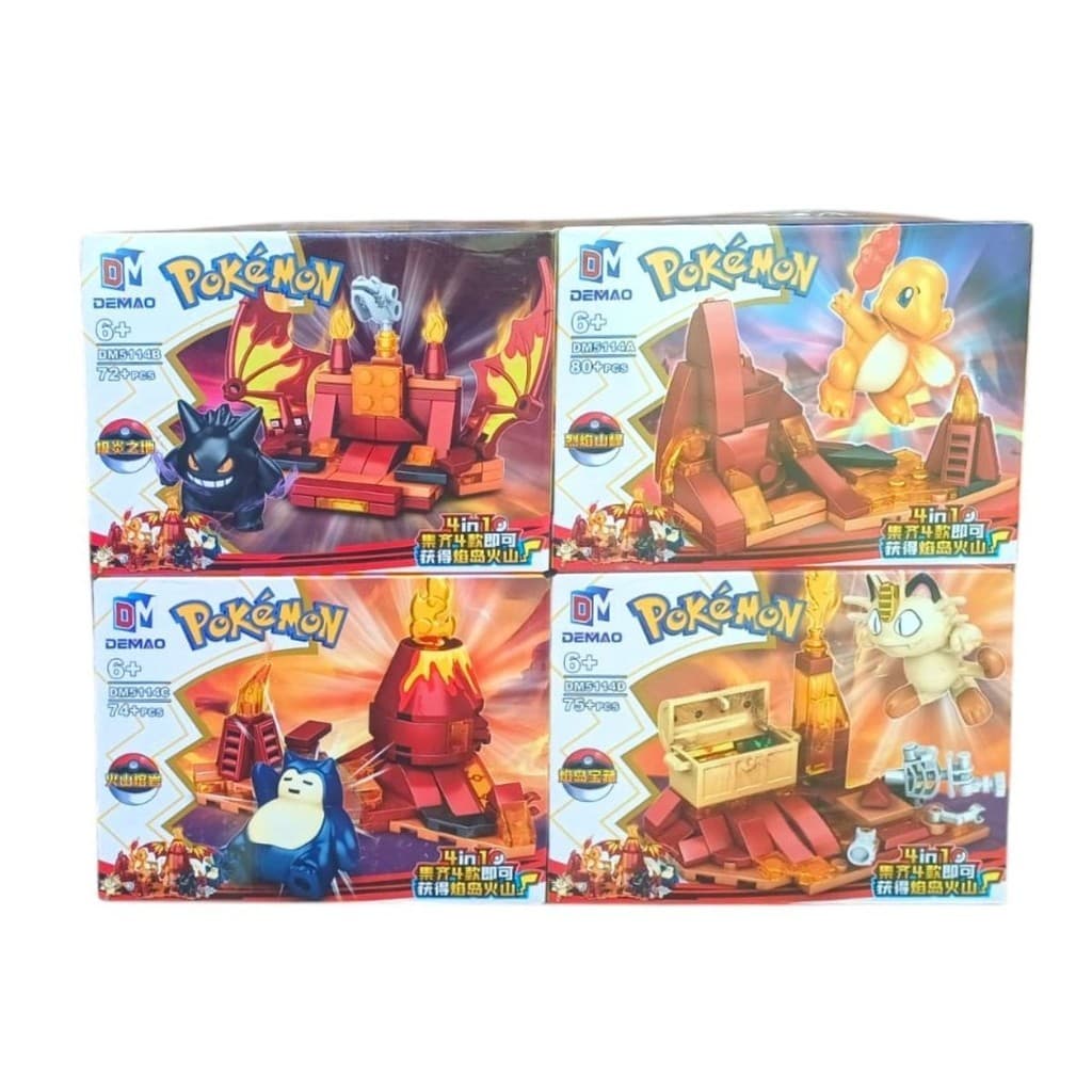 Pokemon Blocos de Montar Vulcão Lego com mais de 315 peças colecione Pokémon
