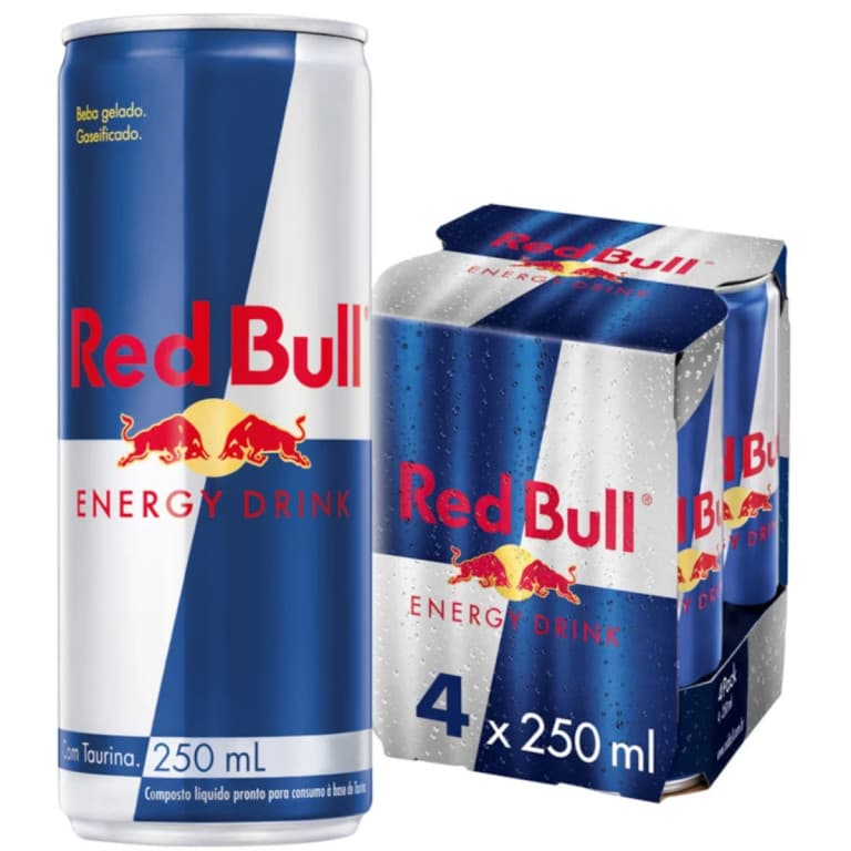 Pacote Energético Red Bull 250ml com 4 Unidades Original