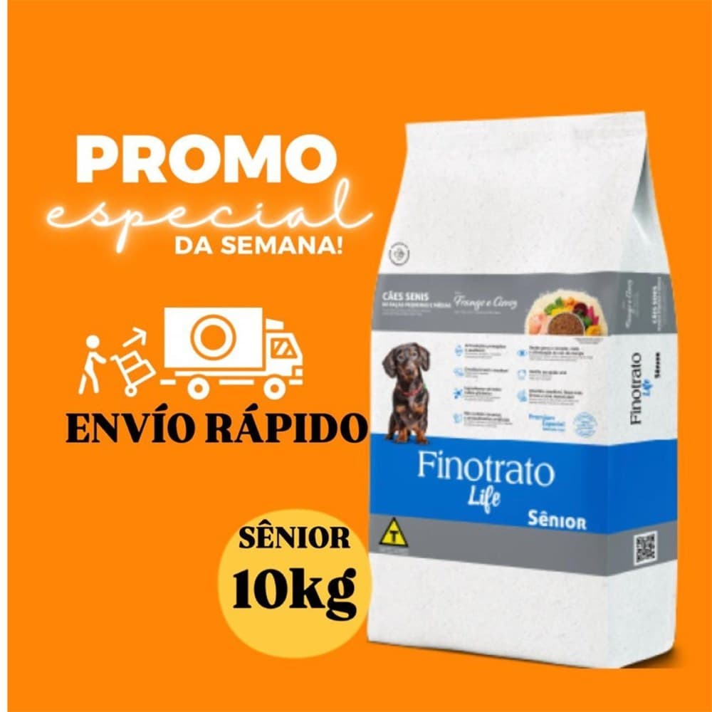 Ração Finotrato Senior 10 kg  Original Envio Rápido Promoção Pet