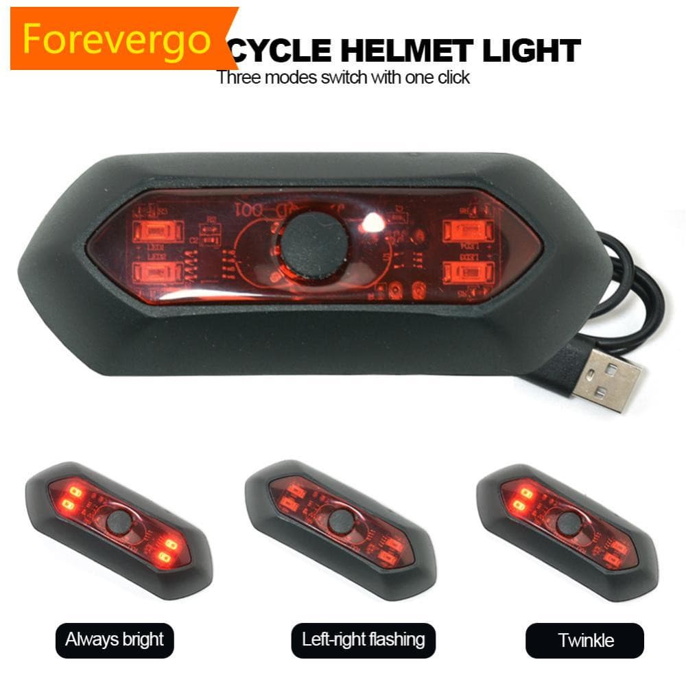 forevergo 4 Led Capacete Luz De Aviso Motocicleta Recarregável Alta Luminosidade Intermitente À Prova D'água Com 3 Modos