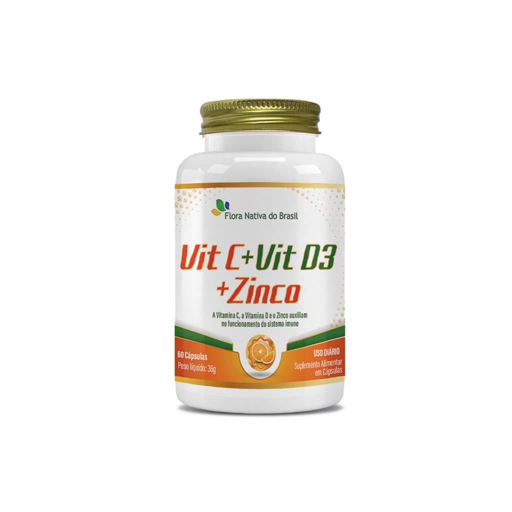 Vitamina C + Vitamina D3 + Zinco 60 cps Flora Nativa