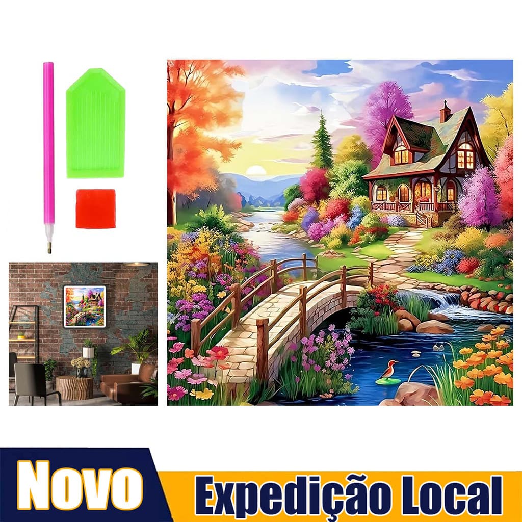 30*30 cm Casa de conto de fadas pintura diamante 5D diamante arte cheia de diamantes decorações tridimensionais