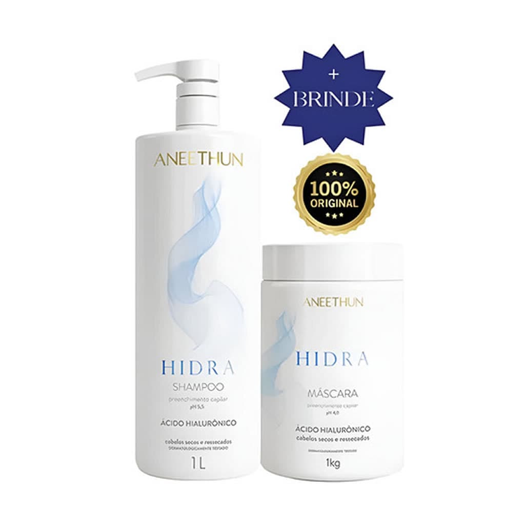 Kit Hidra Aneethun  2 passos Shampoo e Máscara Hidratante